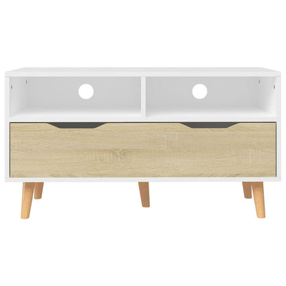 TV-Möbel Sonoma Ek TV-Bänk Vit och 90x40x48,5 cm