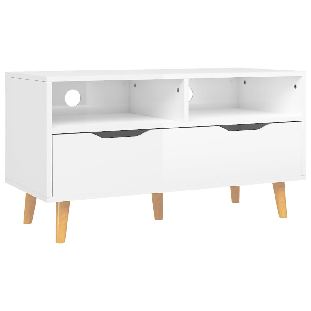 TV-Möbel Högglans Vit TV-Bänk 90x40x48,5 cm