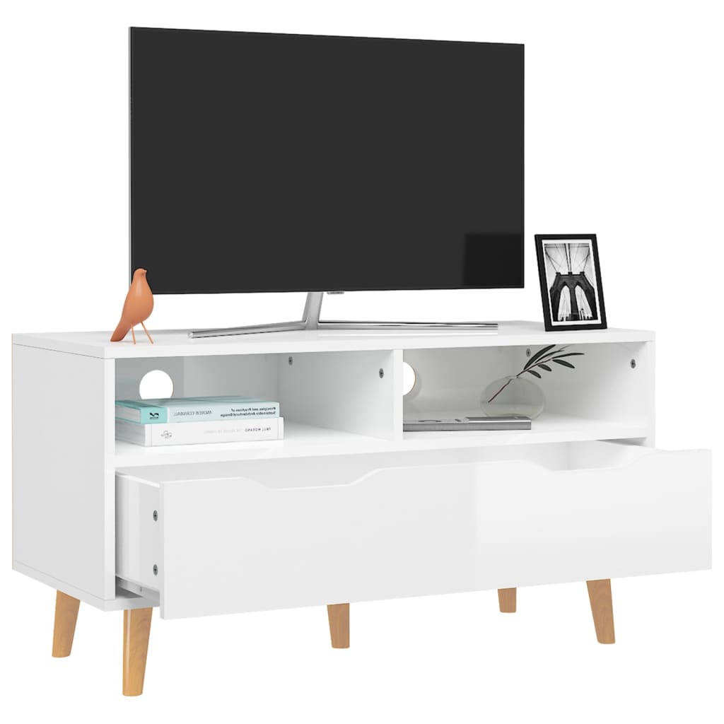 TV-Möbel Högglans Vit TV-Bänk 90x40x48,5 cm