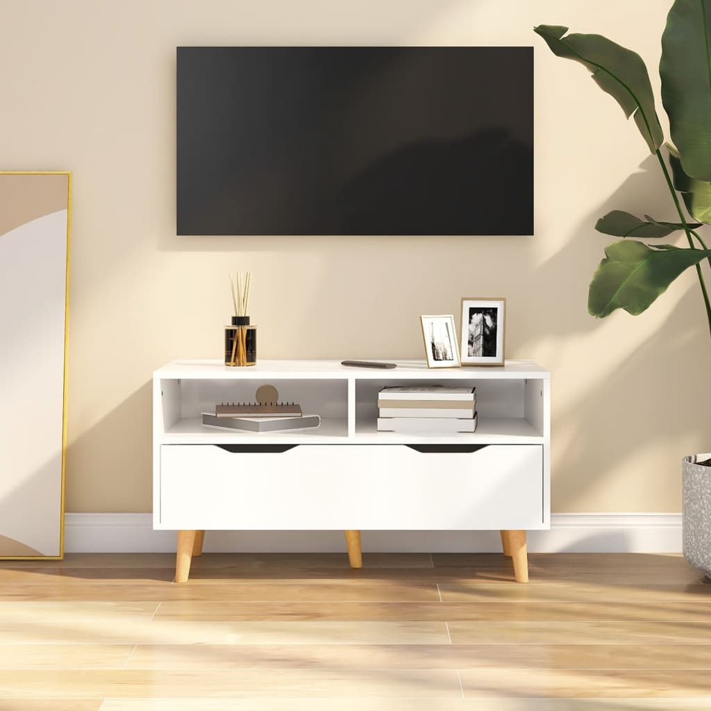 TV-Möbel Högglans Vit TV-Bänk 90x40x48,5 cm