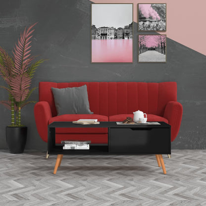 Soffbord Högglans Svart 100x49,5x43 cm