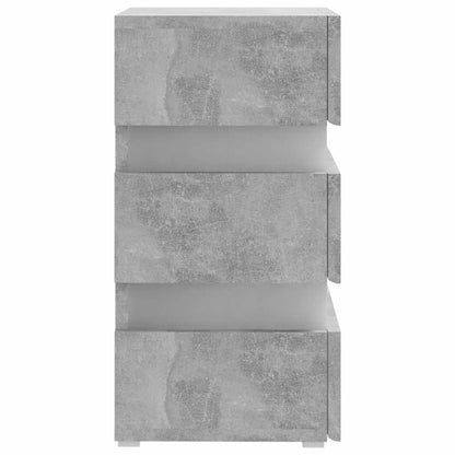 Sängbord Nattduksbord Betonggrå LED 45x35x67 cm