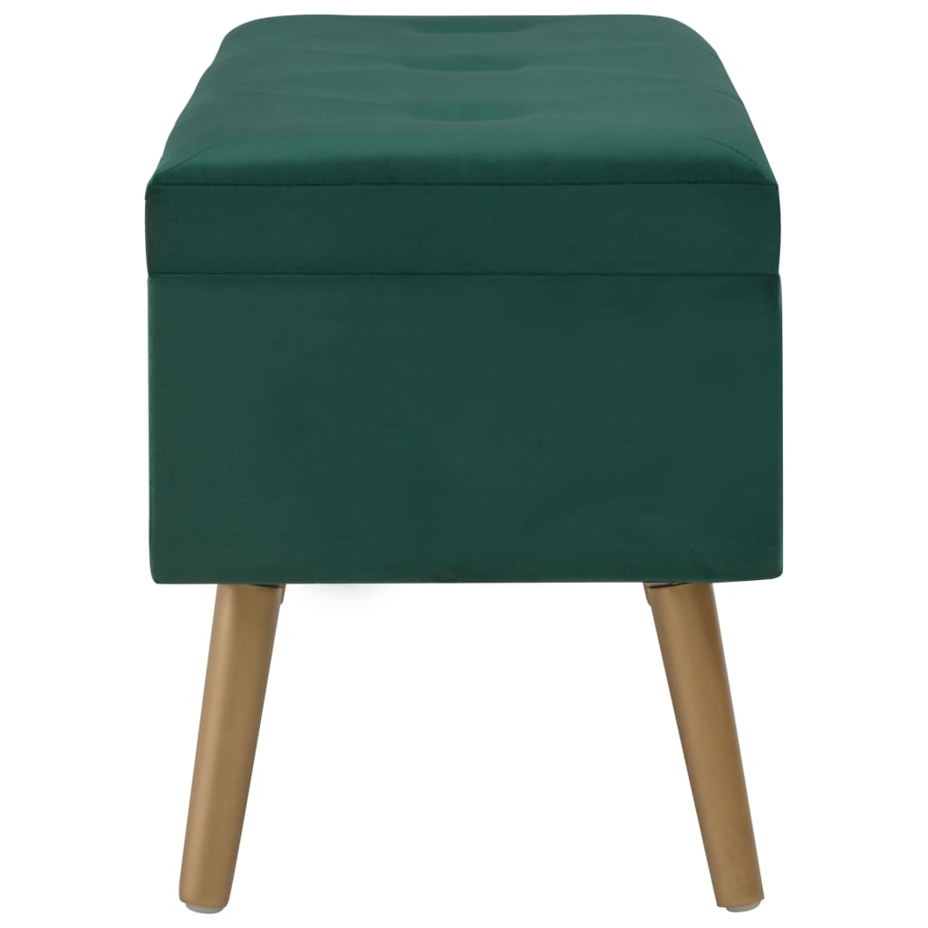 Hallbänk med förvaringsutrymme 80 cm grön sammet