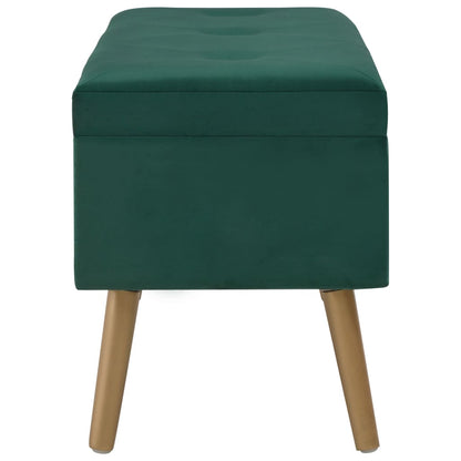 Hallbänk med förvaringsutrymme 80 cm grön sammet