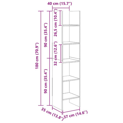 Bokhylla Sonoma Ek 40x35x180 cm