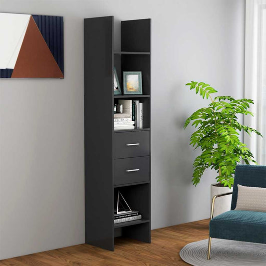 Bokhylla Grå 40x35x180 cm