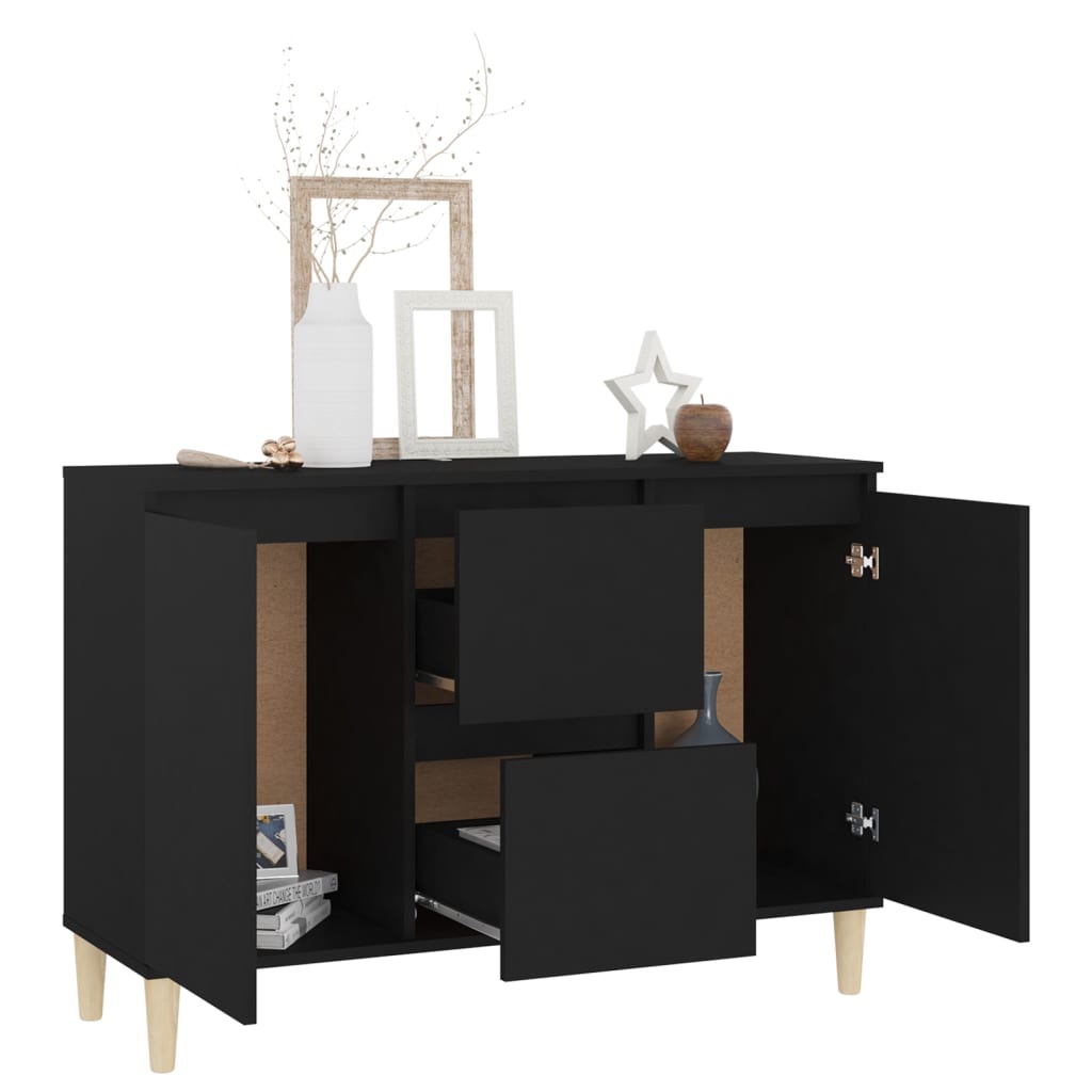 Skänk Svart 101x35x70 cm