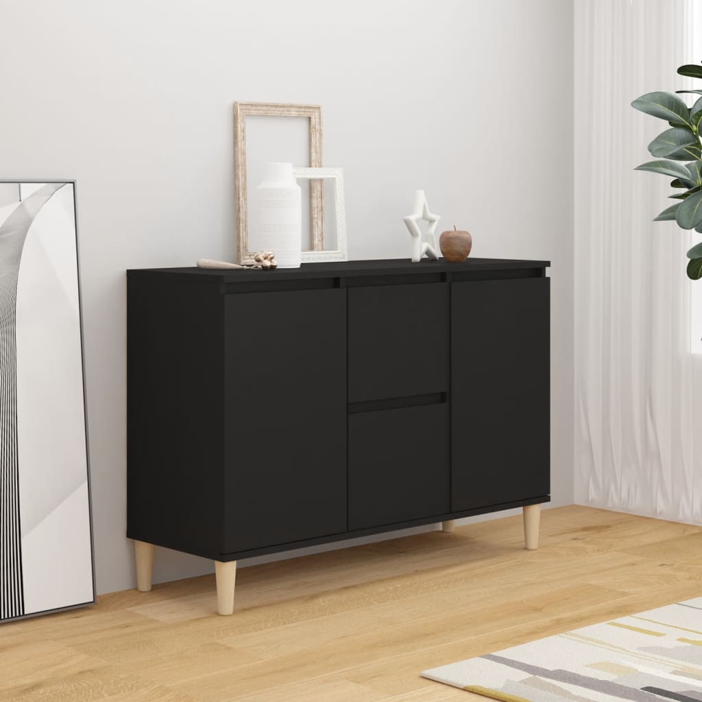 Skänk Svart 101x35x70 cm