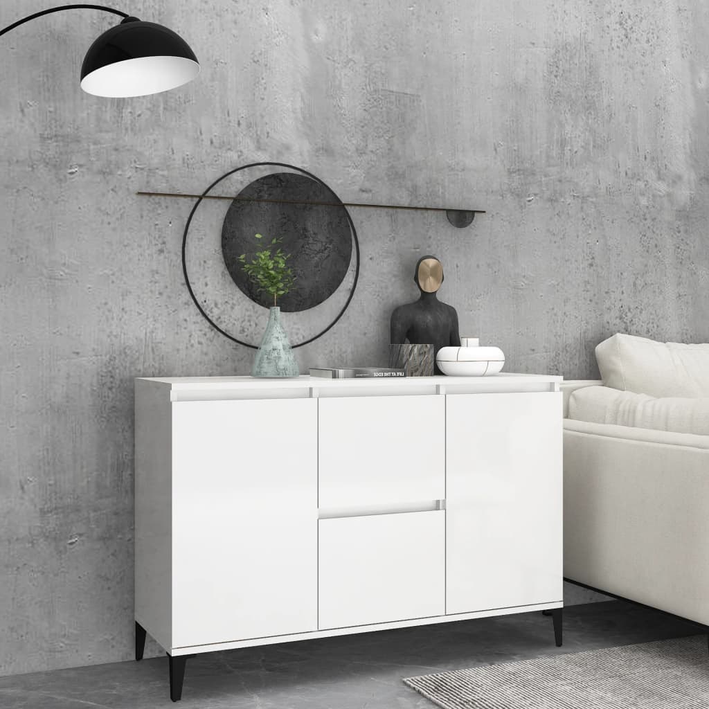 Skänk Högglans Vit 102x35x70 cm