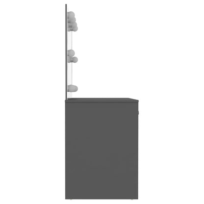 Sminkbord med LED-belysning 110x55x145 cm MDF Grå