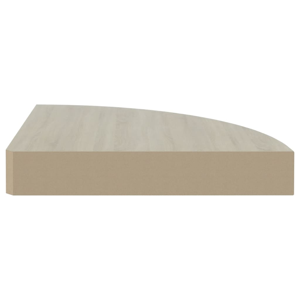 Svävande hörnhyllor 4 st ek och vit 35x35x3,8 cm MDF