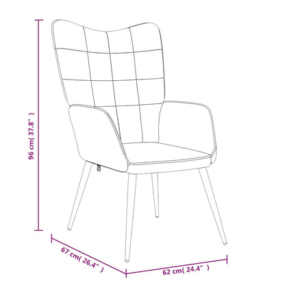 Vilstol med fotpall vinröd tyg