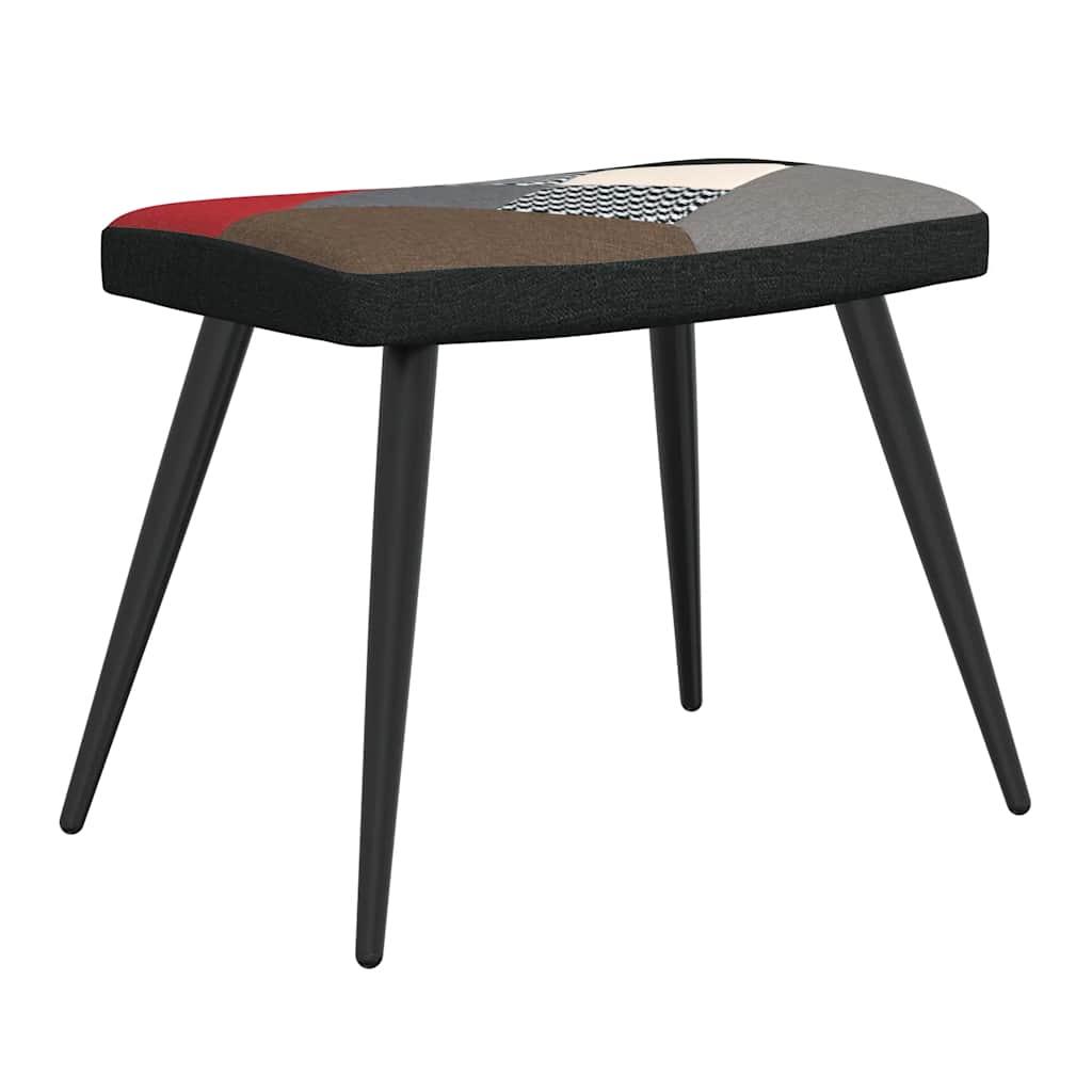 Vilstol med fotpall tyg lapptäcke