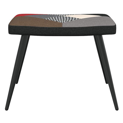 Vilstol med fotpall tyg lapptäcke