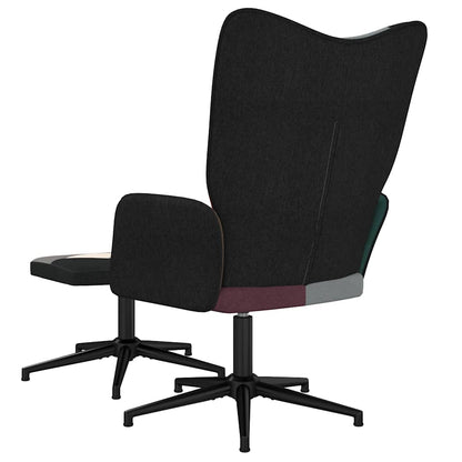 Vilstol med fotpall tyg lapptäcke