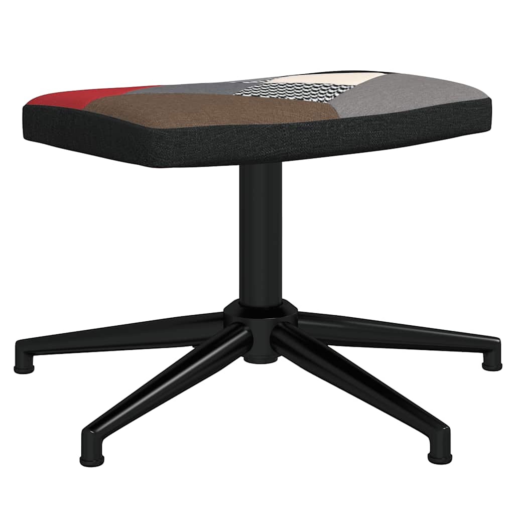 Vilstol med fotpall tyg lapptäcke