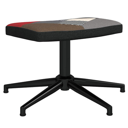 Vilstol med fotpall tyg lapptäcke