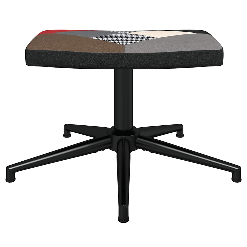 Vilstol med fotpall tyg lapptäcke