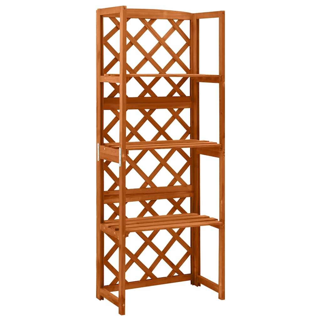 Utomhus Blomställning Växtstöd Spaljé med hyllor 55x30x140 cm massivt granträ