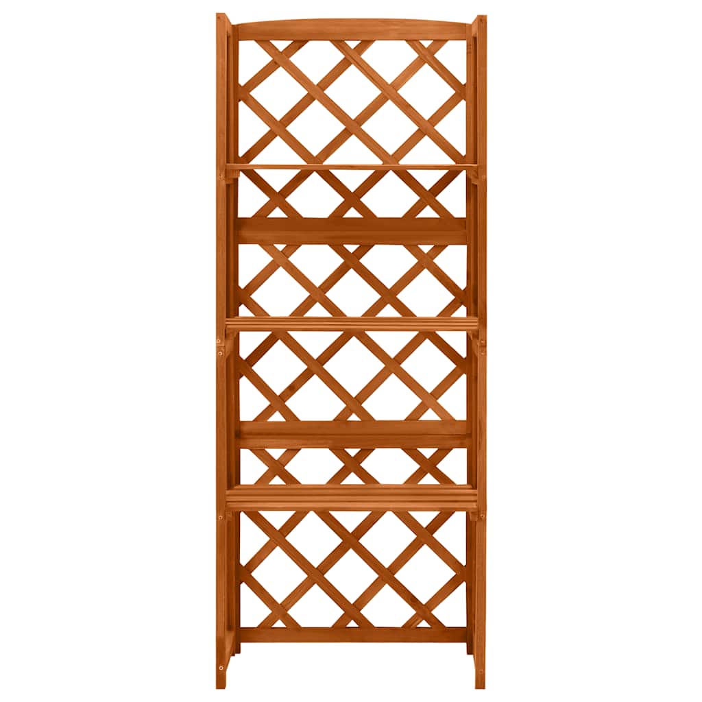 Utomhus Blomställning Växtstöd Spaljé med hyllor 55x30x140 cm massivt granträ