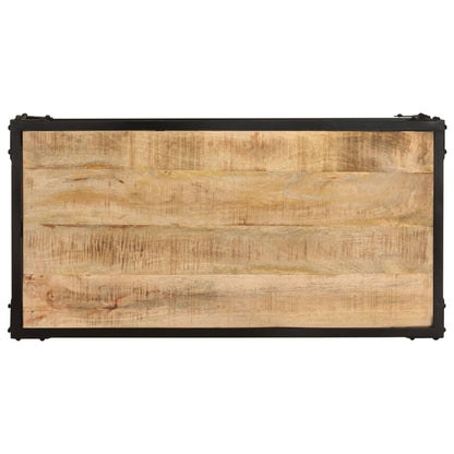 Soffbord Trä 90x45x35 cm massivt grovt mangoträ