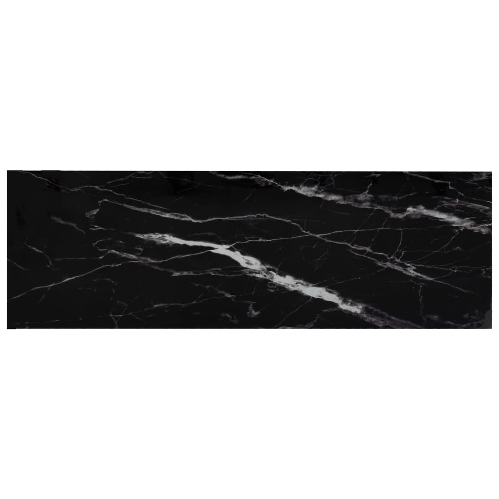 Bokhylla DIV. Svart marmor och transparent 100x36x168 cm härdat glas