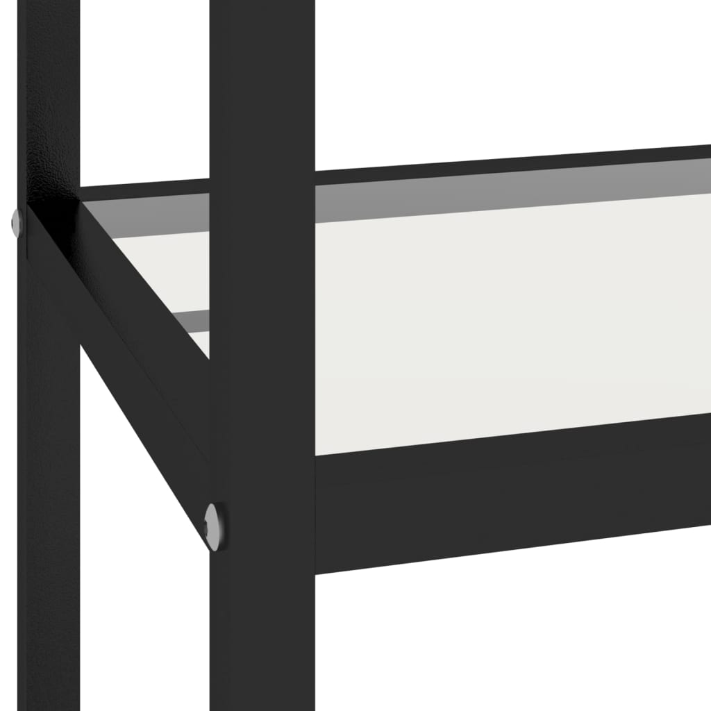 Bokhylla DIV. Svart marmor och transparent 100x36x168 cm härdat glas