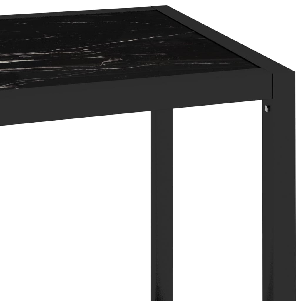 Bokhylla DIV. Svart marmor och transparent 100x36x168 cm härdat glas