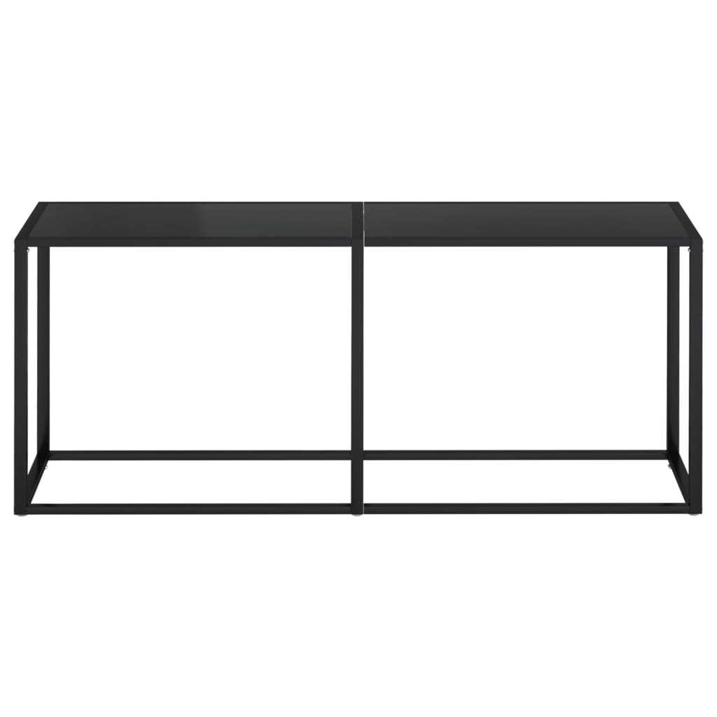 Avlastningsbord Konsollbord Svart 180x35x75,5 cm härdat glas