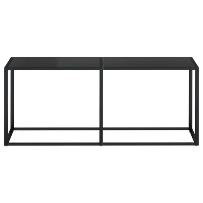 Avlastningsbord Konsollbord Svart 180x35x75,5 cm härdat glas