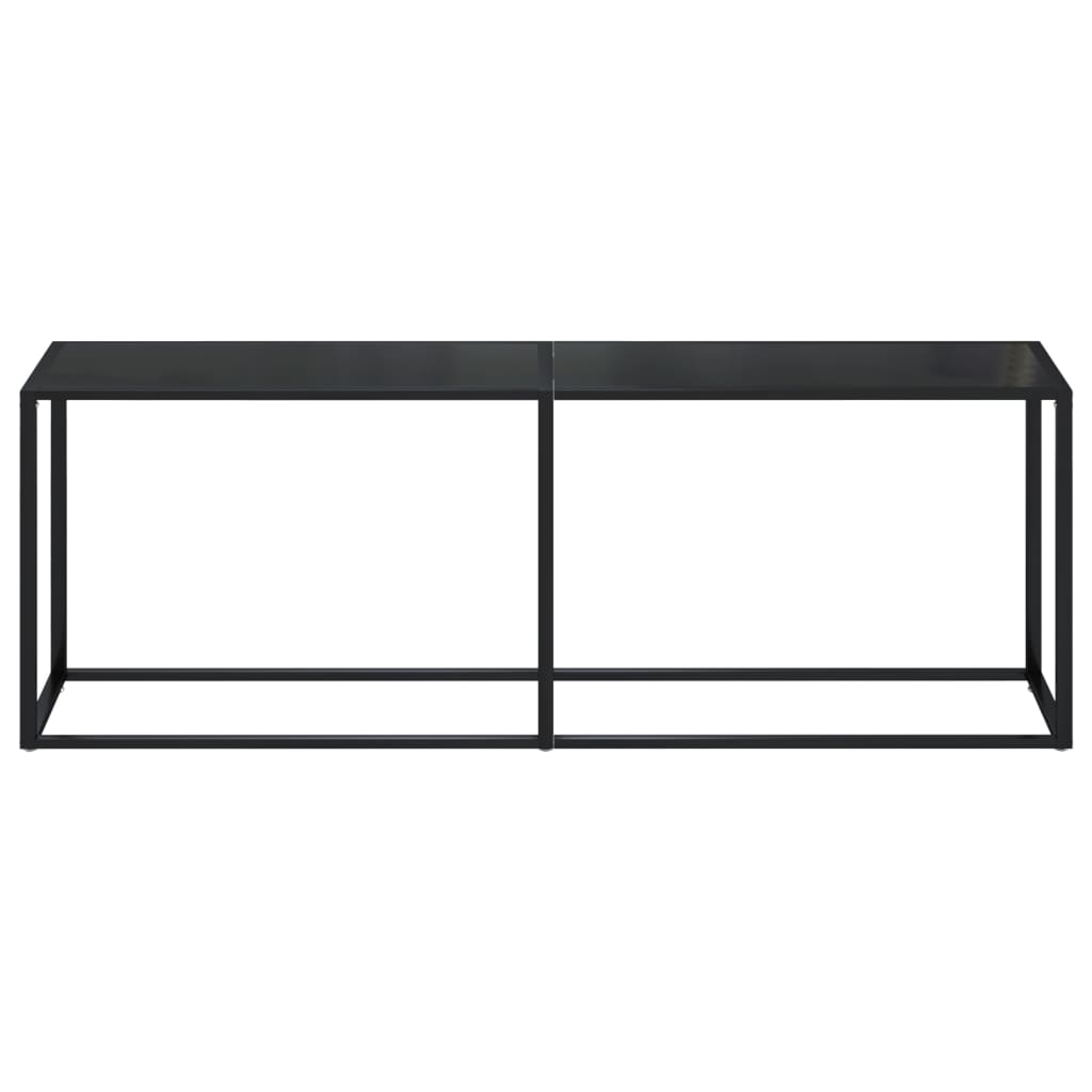 Avlastningsbord Konsollbord DIV. Svart 220x35x75,5 cm härdat glas