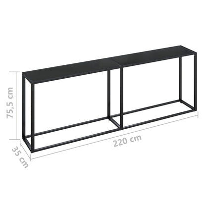 Avlastningsbord Konsollbord DIV. Svart 220x35x75,5 cm härdat glas