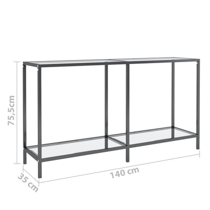 Avlastningsbord Konsollbord DIV. transparent 140x35x75,5 cm härdat glas
