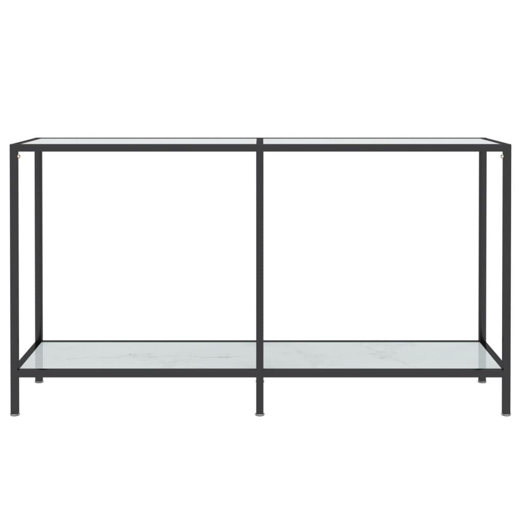 Avlastningsbord Konsollbord Vit 140x35x75,5 cm härdat glas