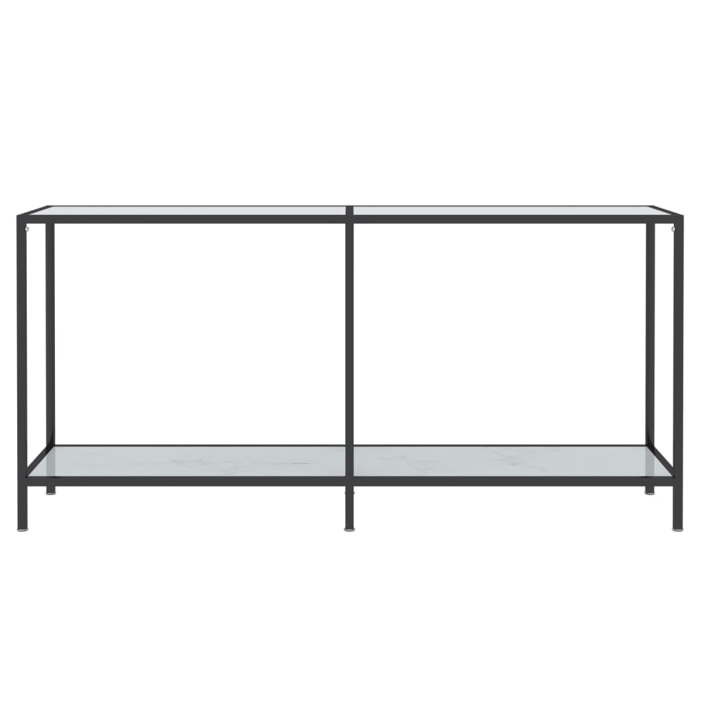 Avlastningsbord Konsollbord Vit 160x35x75 cm härdat glas