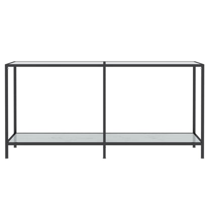 Avlastningsbord Konsollbord Vit 160x35x75 cm härdat glas