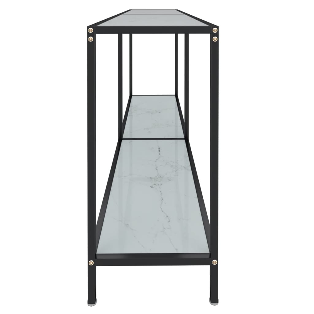 Avlastningsbord Konsollbord Vit 160x35x75 cm härdat glas