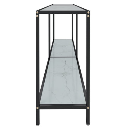 Avlastningsbord Konsollbord Vit 160x35x75 cm härdat glas