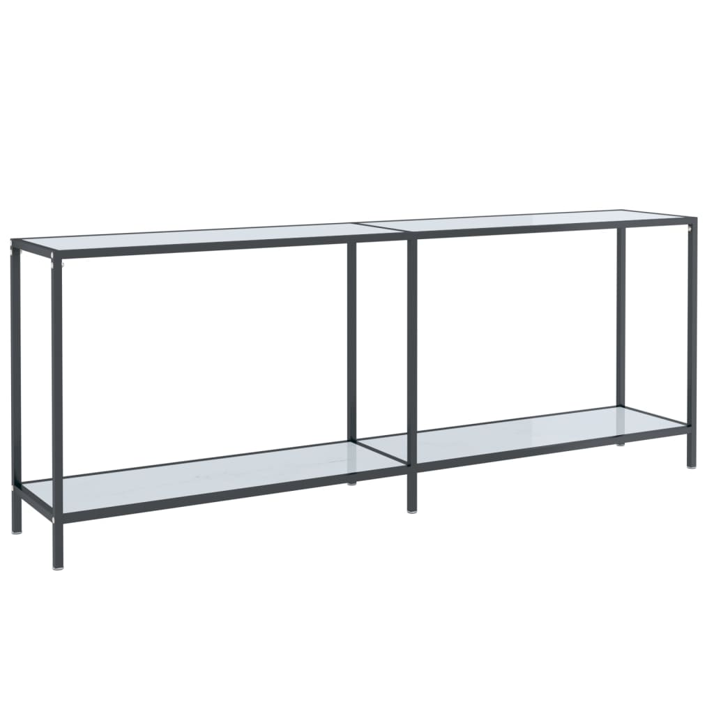 Avlastningsbord Konsollbord Vit 200x35x75,5 cm härdat glas