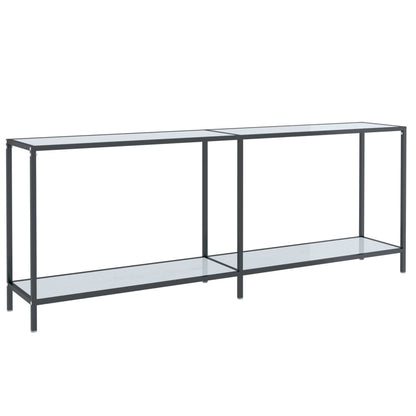 Avlastningsbord Konsollbord Vit 200x35x75,5 cm härdat glas