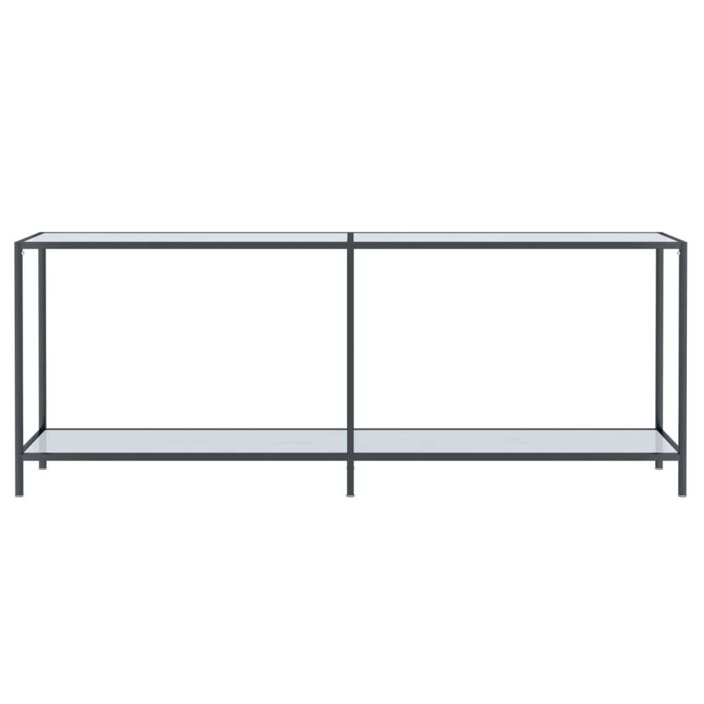 Avlastningsbord Konsollbord Vit 200x35x75,5 cm härdat glas