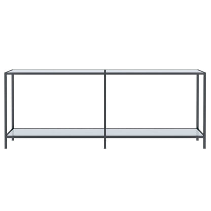 Avlastningsbord Konsollbord Vit 200x35x75,5 cm härdat glas