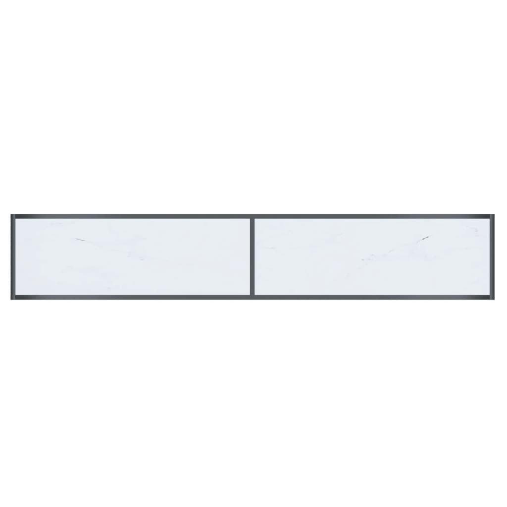Avlastningsbord Konsollbord Vit 200x35x75,5 cm härdat glas