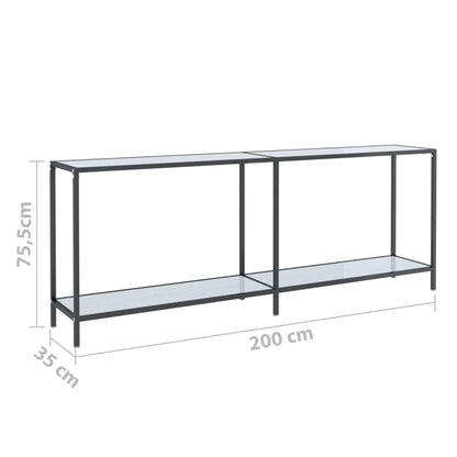 Avlastningsbord Konsollbord Vit 200x35x75,5 cm härdat glas