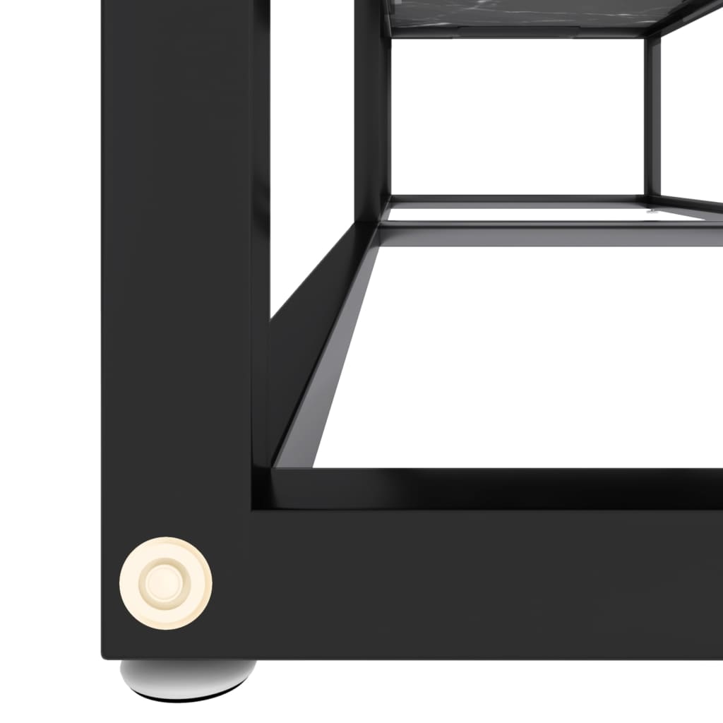 TV-Möbel Svart TV-Bänk marmor 140x40x40,5 cm härdat glas