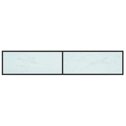 TV-Möbel Vit TV-Bänk marmor 200x40x40,5 cm härdat glas