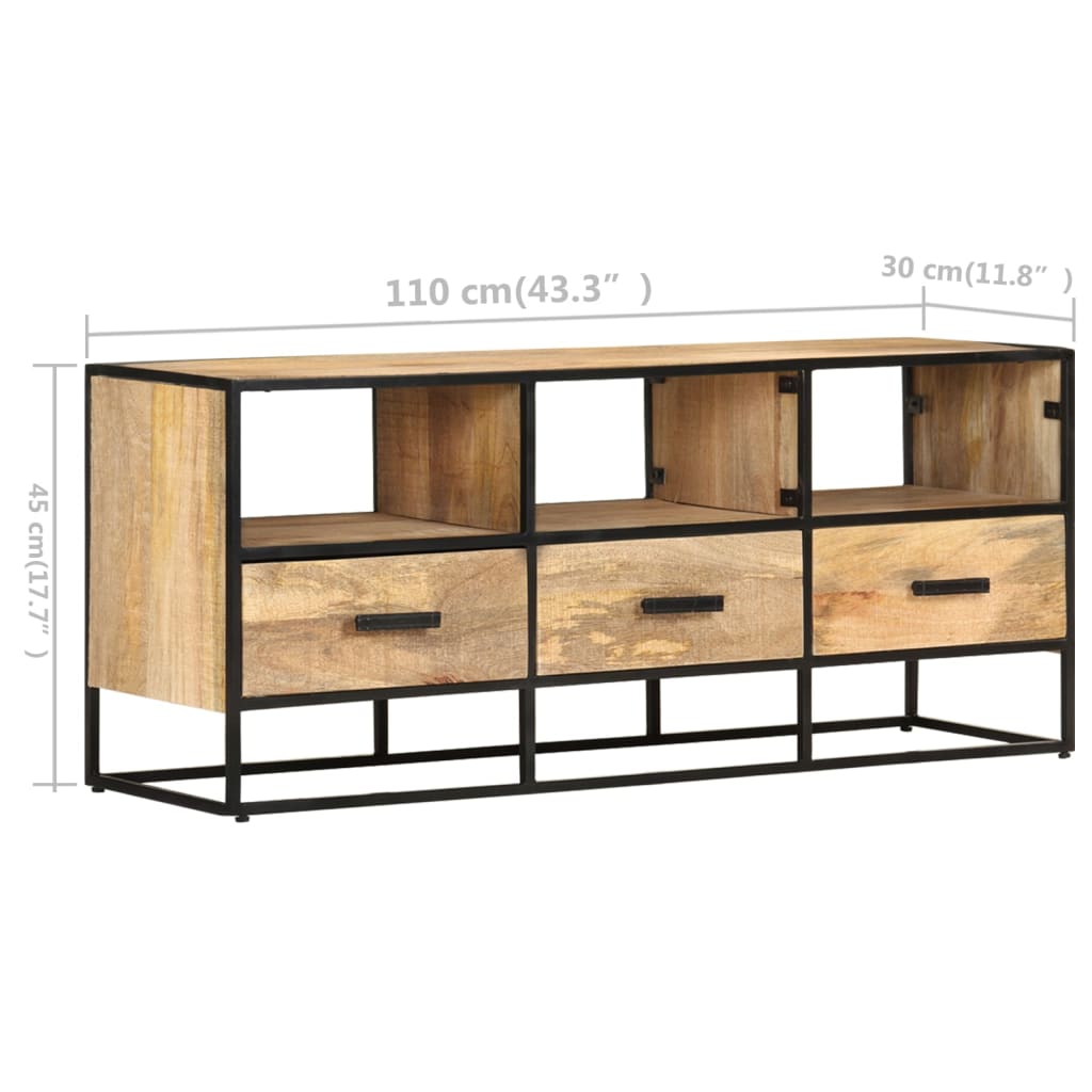 TV-Möbel Trä TV-Bänk 110x30x45 cm grovt mangoträ