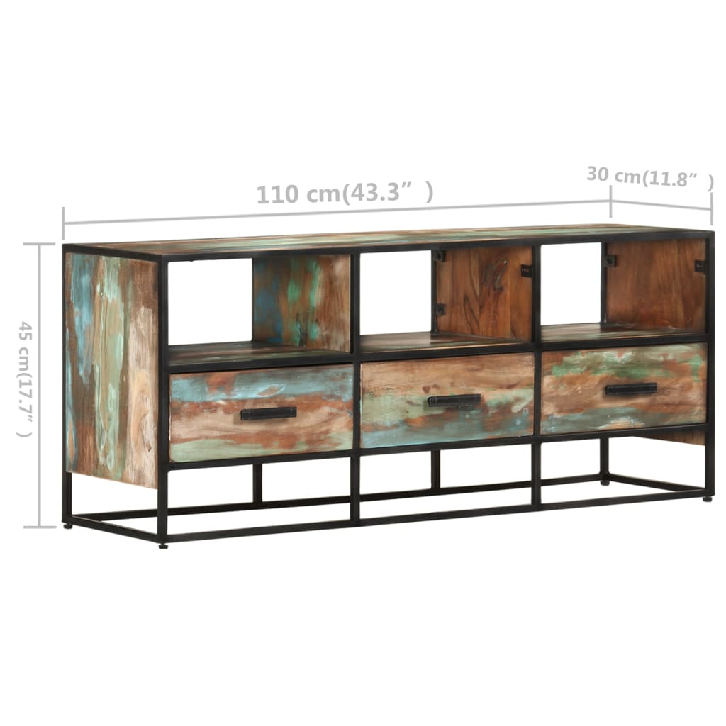 TV-Möbel Trä TV-Bänk 110x30x45 cm massivt återvunnet trä