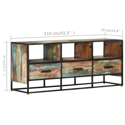 TV-Möbel Trä TV-Bänk 110x30x45 cm massivt återvunnet trä