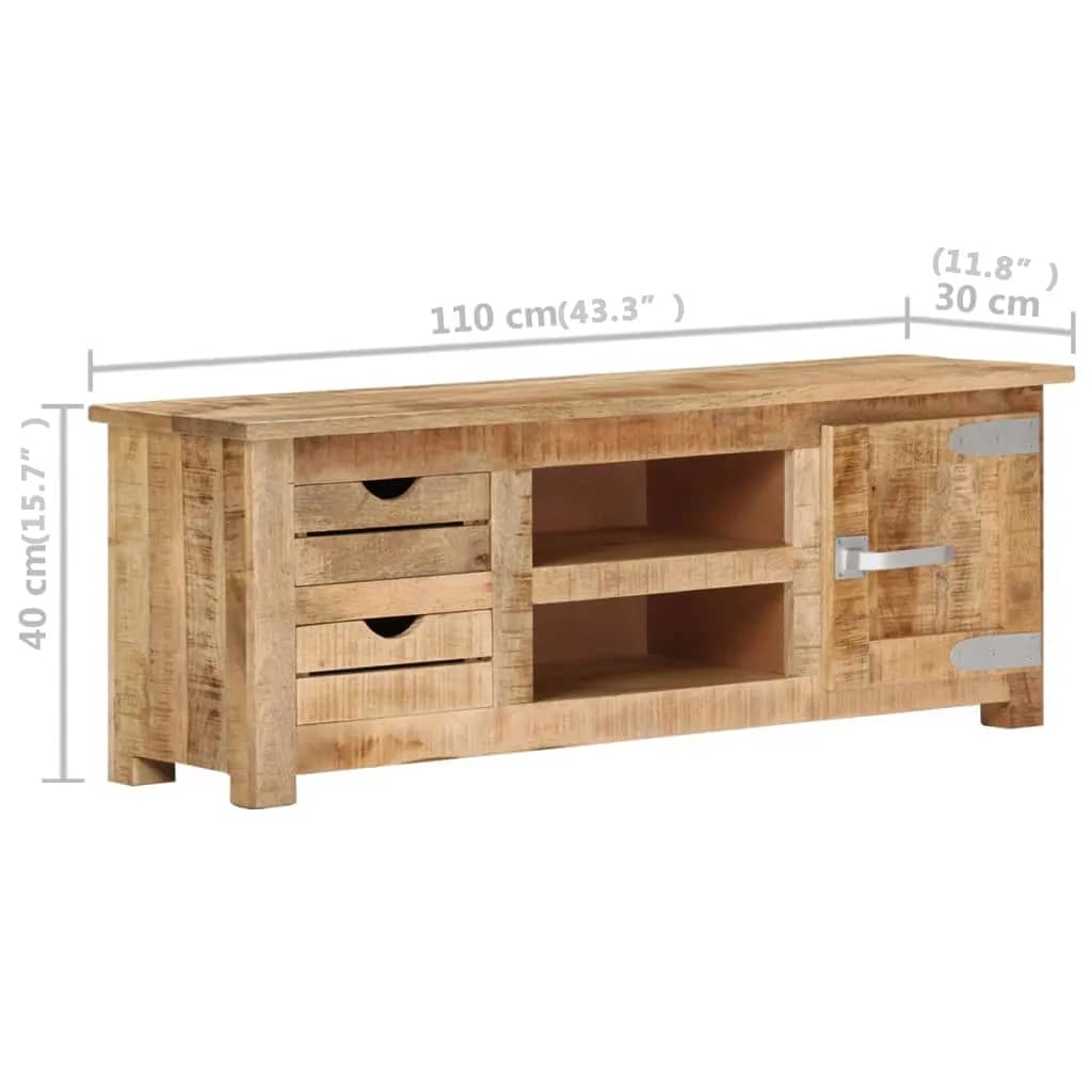TV-Möbel Trä TV-Bänk 110x30x40 cm grovt mangoträ